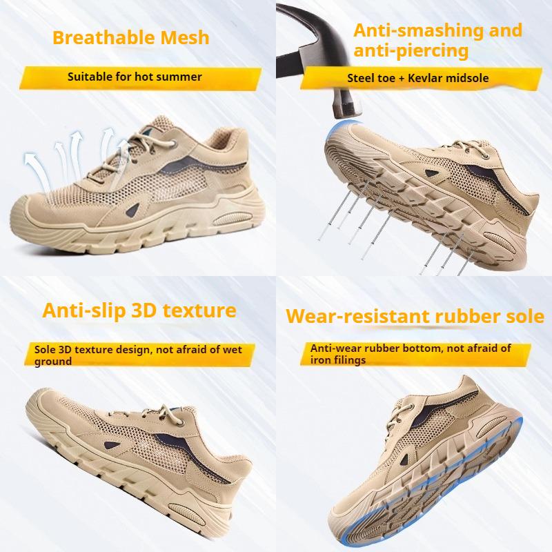 summer mesh safety shoes with steel toe caps work shoes with protection lightweight work boots breathable work sneakers for men