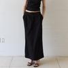 Nowood Fluid Wrinkle Skirt (Black)