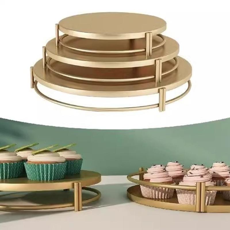 Sturdy Metal Tiered Display Stand Set Decorative Cakes Platters Set 3 Layer for Cakes Dessert Fruits Home Kitchens Use