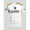 Ghana Stil Fußballtrikot Kurzarm Oberteil Geeignet für Fußballspiele Training und Tägliche Freizeitkleidung T-Shirts