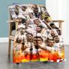 Real Madrid Personalized Text Blanket Throw Customizable Blanket Soft & Cozy Throw For Bedding Office Chair Office Bed Four Seasons Multipurpose