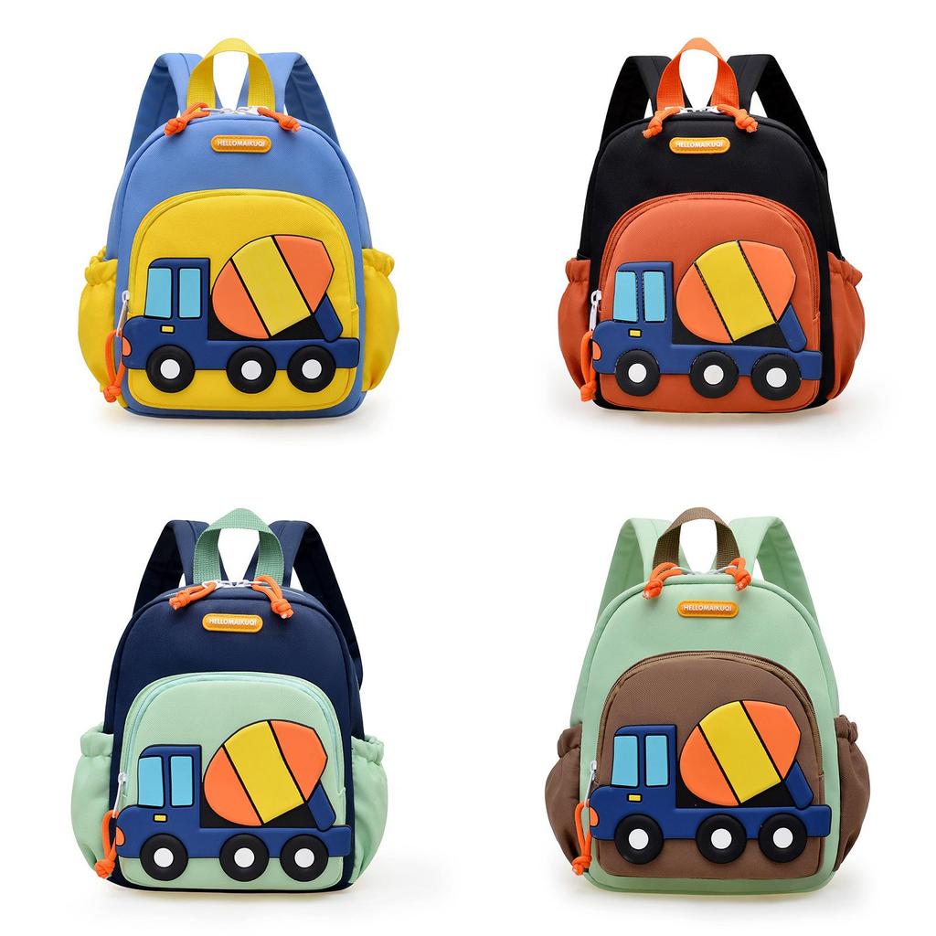 Kids Car Cartoon Backpack With Waterproof Oxford Fabric For School Learning