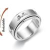 Copper Color Spinning Anxiety Rings for Men Women Star Moon Relaxing Ring 2025 Stainless Steel Anti Stress Rings Knuckle Zircon