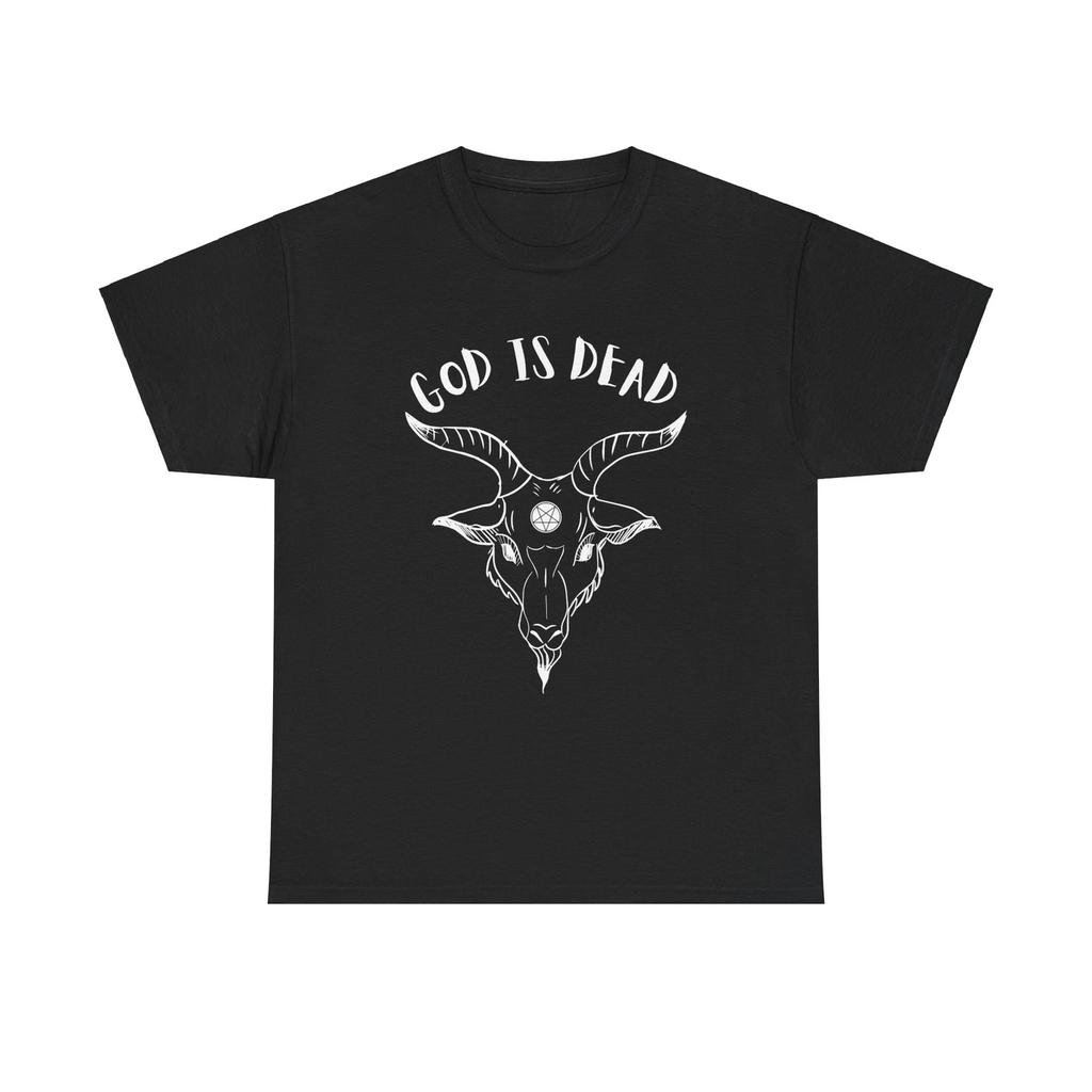 God Is Dead T shirt Satanic Design Satan The Devil Goth Cotton Men's Tee Shirt