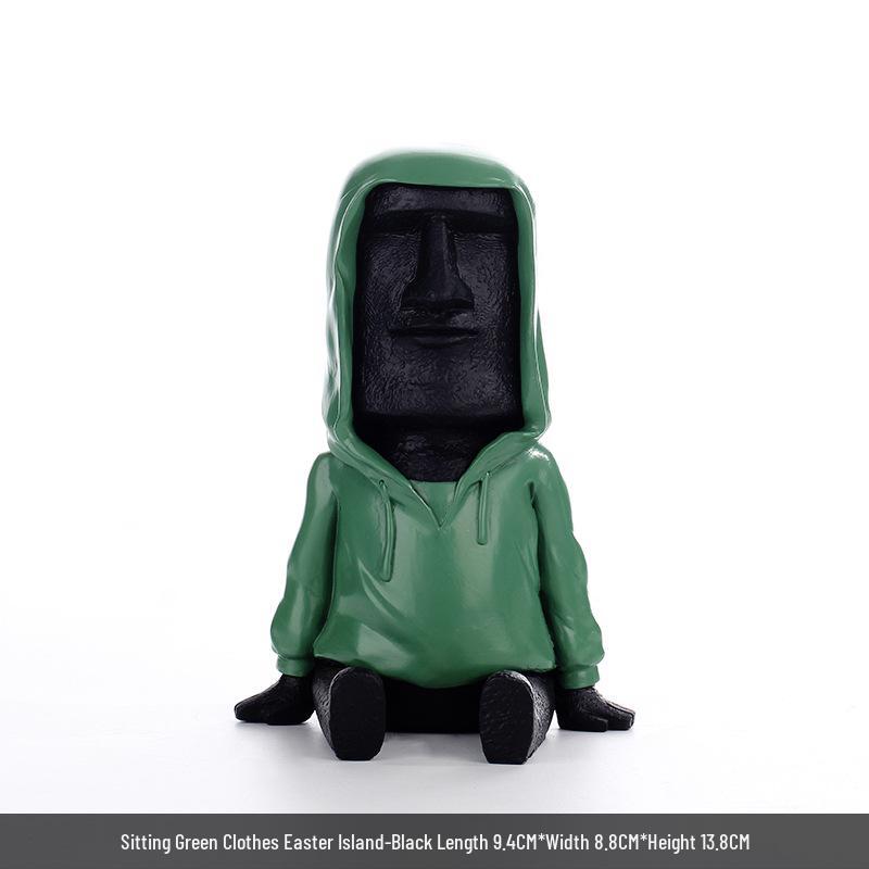 

Настільна прикраса з зеленої смоли у вигляді каменю з острова Пасхи