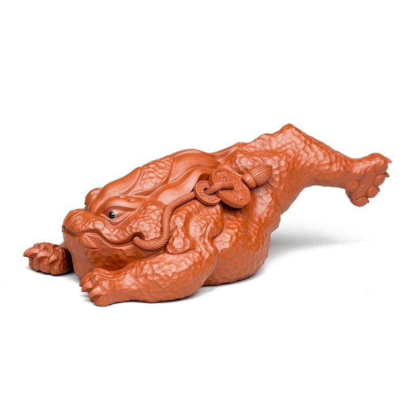 Yixing Zisha Wealth-attracting Three-legged Golden Toad Tea Pet Zen Tea Sculpture Tea Figurine Play Toys Tea Statue Ornaments