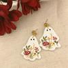 Punk Halloween Ghost Earrings Acrylic Cartoon Flower Drop Dangle Earring For Women Exquisite Polymer Clay Fashion Jewelry Gifts