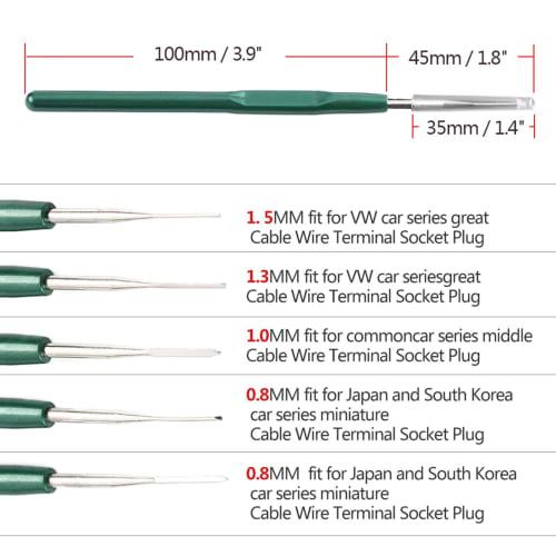Aramox Terminal Release, 5-Piece Set, Automotive Wire Harness Terminal Socket Plug Pin Removal Tool Kit, Durable and Long-Lasting