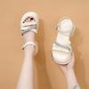 New Women's Sandals One-word Buckle Summer Sweet Fashion Thick-soled Non-slip and Thin Versatile Open-toed Shoes
