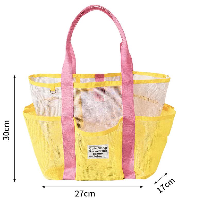 Large Capacity Mesh Beach Tote Bag for Outdoor Use