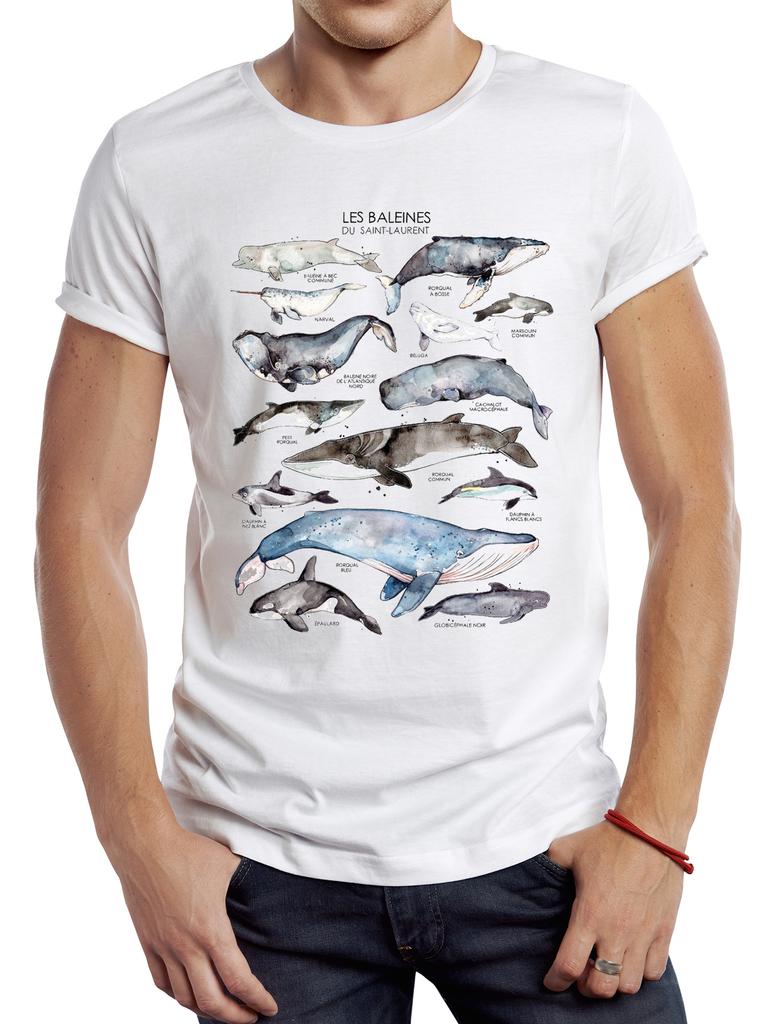 TEEHUB Vintage Whale Sharks Men T Shirt Graphic Ocean Animals Sport Cloth Retro Watercolor Ink Sharks Tops Hipster Tee