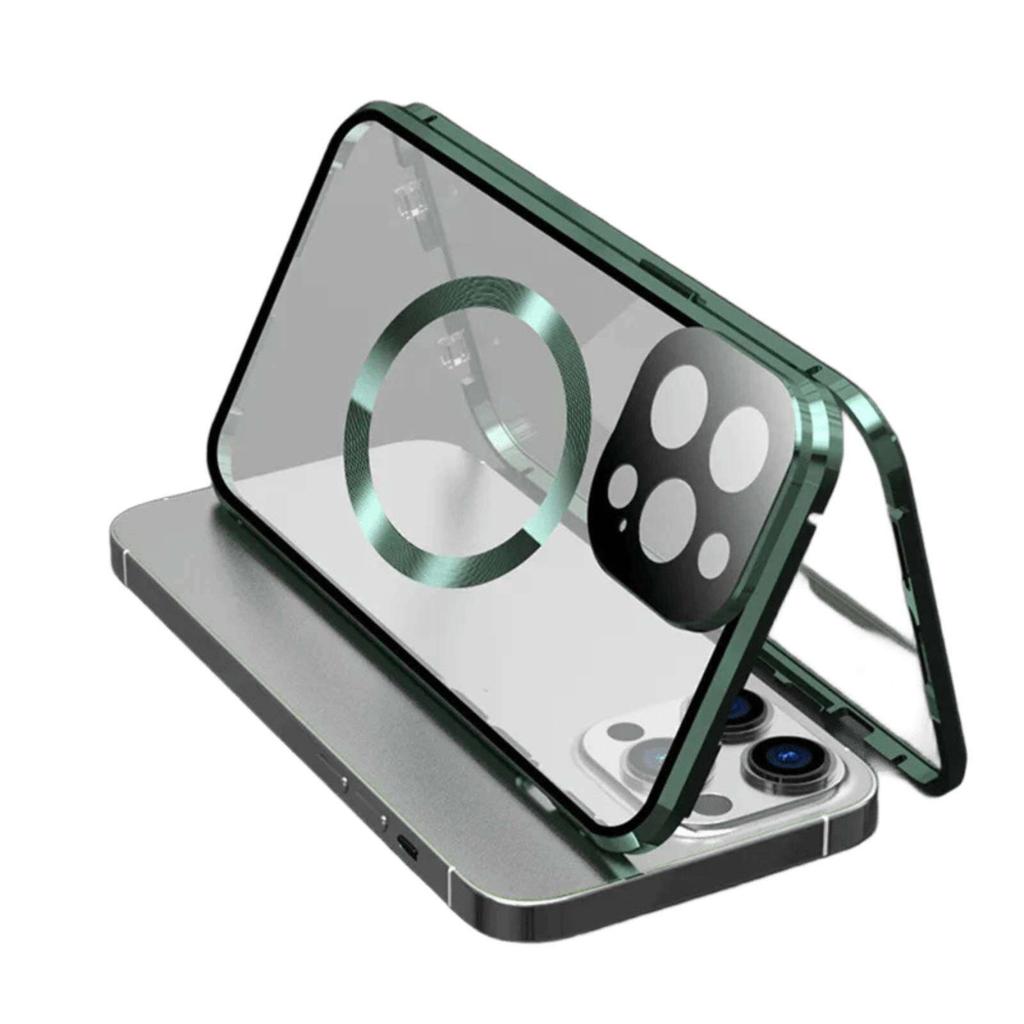 Magnetic Case for iPhone 17 16 15 14 13 12 Pro Max/Plus/Air, with Magsafe & Aluminum Frame & Double Sided Tempered Glass Phone Bumper Cover
