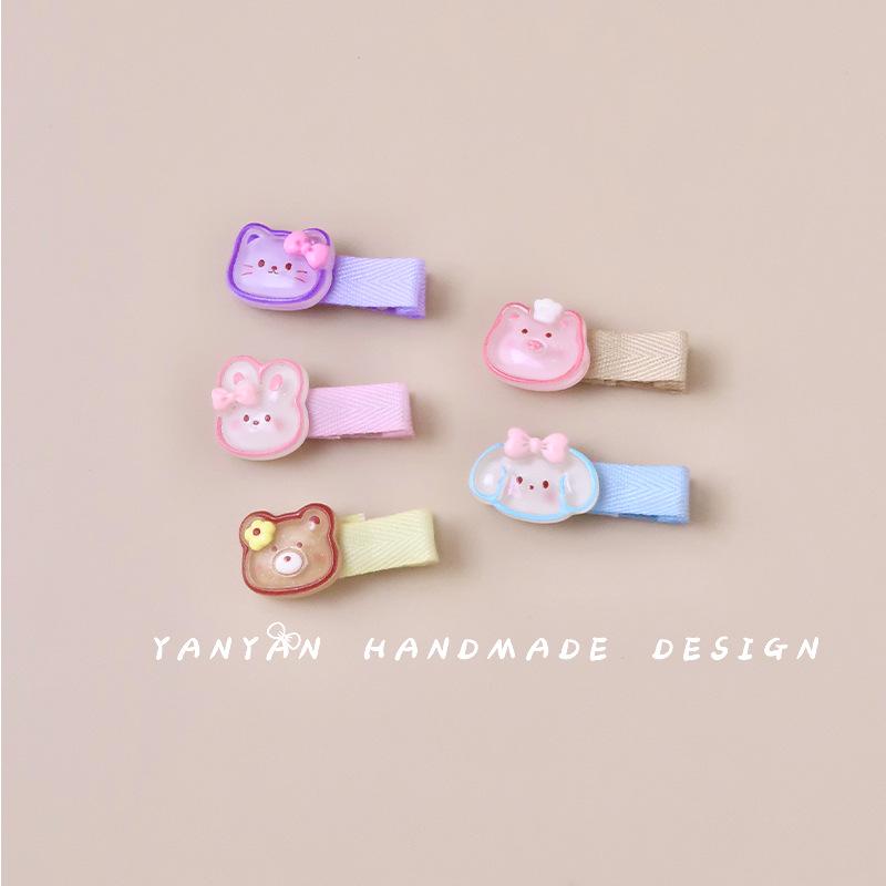 Children s Fabric Hair Clip: Cute, Gentle, Mini Macaron Cartoon Design, Student-Friendly One group