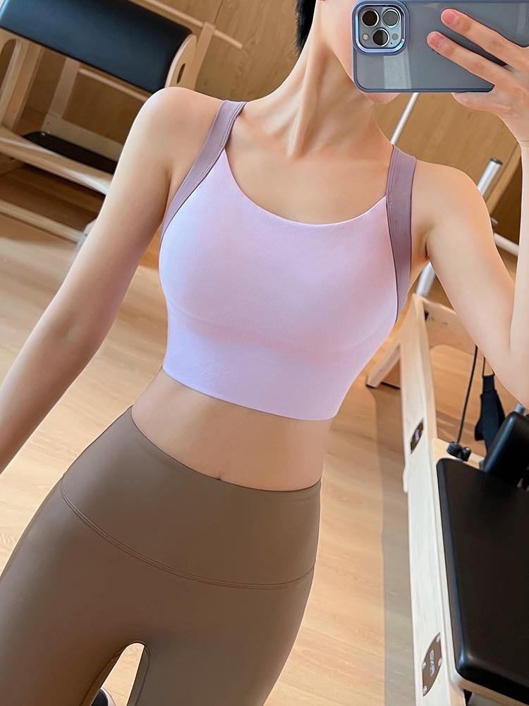 

Женский ударопрочный летний спортивный бюстгальтер: Поддерживающий жилет для йоги и бега L