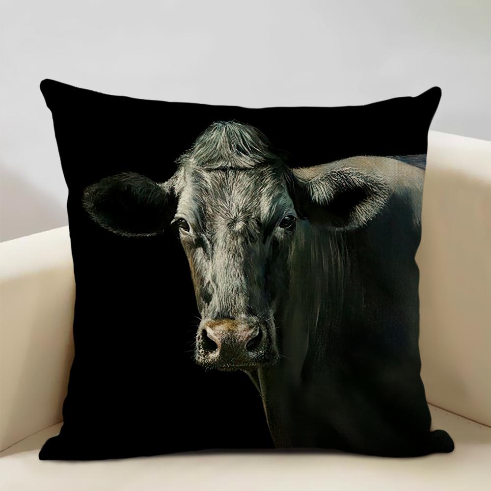 Animal Series Cushion Cover Nice Cow Sofa Decorative Pillow Cover Custom Pillow Case Outdoor Leisure Chair Waist Pillow Case