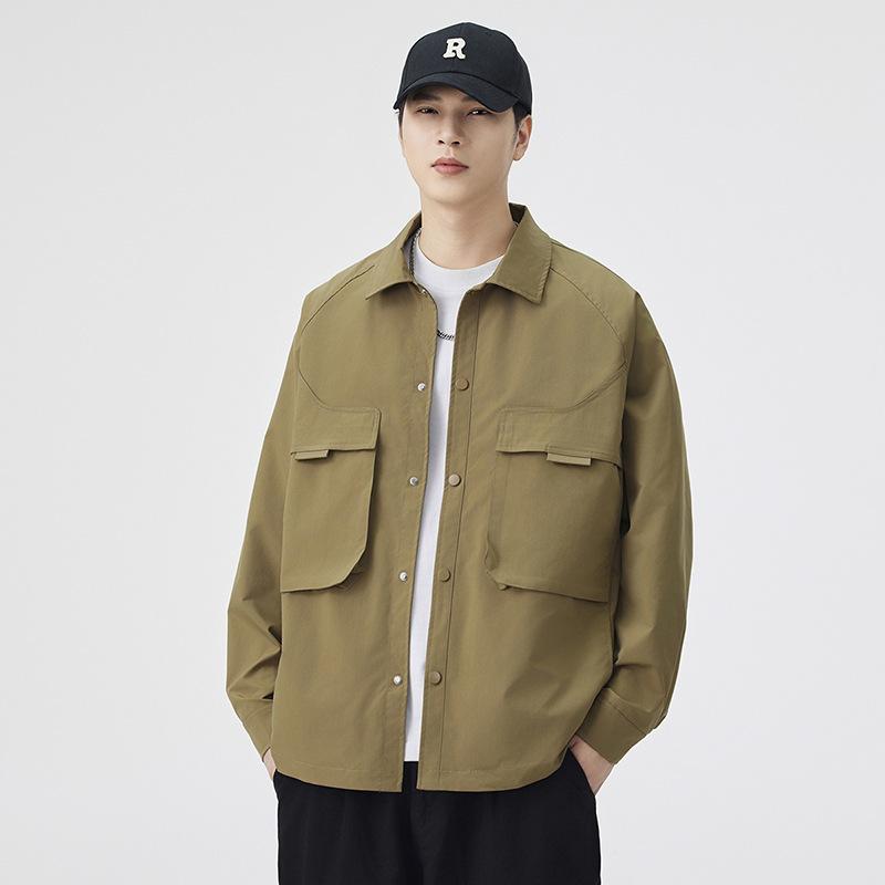 

Куртка мужская колор-блок 2025 осень и зима новая мужская молодежная ветрозащитная модная повседневная топ-куртка тренд 3XL хаки