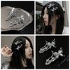 Butterfly Zircon Y2K Liquid Metal Hairpin Irregular Silver Bang Clip Harajuku Hair Clips  Girl