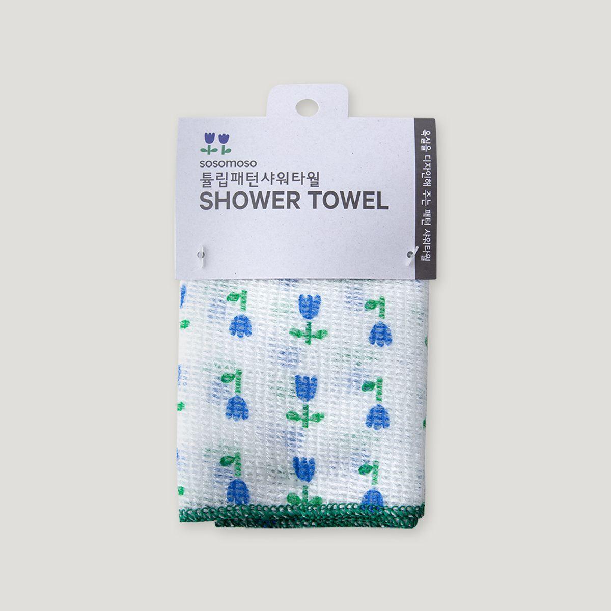 Tulip pattern shower towel