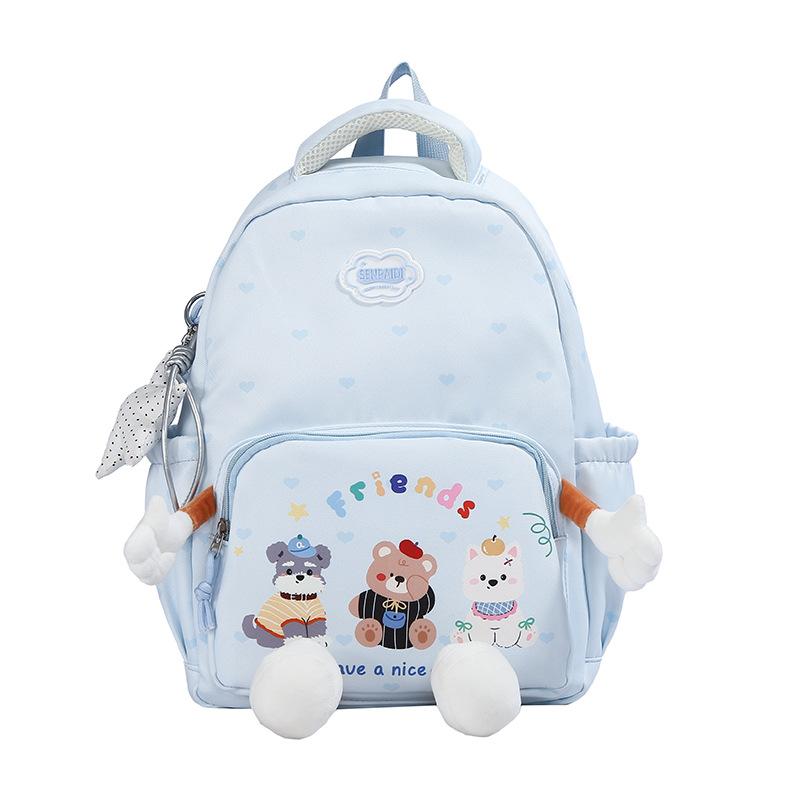 Schoolbag College Style Cartoon Doll Backpack Large Capacity Middle and High School Campus Daily Travel Backpack Class Student School Bag