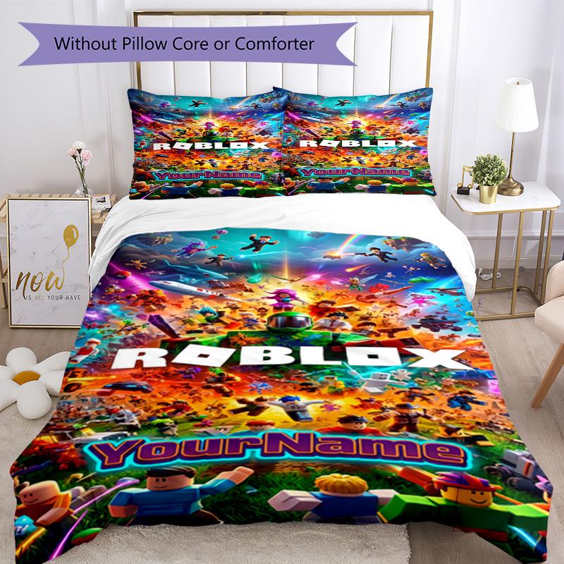 Roblox 248 Customize your name Bedding Set Breathable Duvet Cover with Pillowcases Home Decoration Birthday Gift