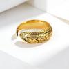 Simple Vintage Adjustable Ring Zinc Zinc Alloy Retro Open Ring Niche Fish Shaped Ring  Unisex