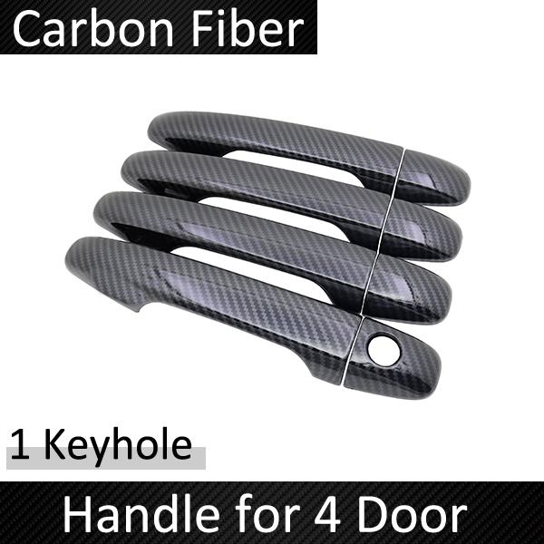 Black Carbon Fiber Door Handle Cover for Subaru Legacy BN BS 2015~ Accessories Stickers Trim 2013 2015 2016 2017 2018 Chrome