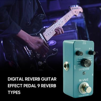 Pédale d'effet de guitare à réverbération numérique M-VAVE DIG REVERB, 9 Types de réverbération, contrôle de la décroissance et du mixage, True Bypass