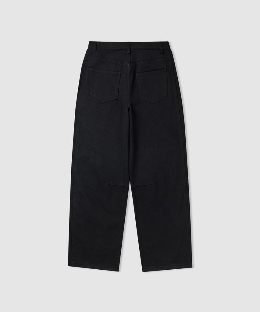 Eoneolleokodeuumeon Low Curved Wide Pants (3 Colors)