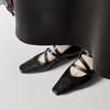 The Same Retro Mary Jane Single Shoes Women's 2025 Spring New Flat Bottom Square Head Buckle Belt Leather Women's Shoes