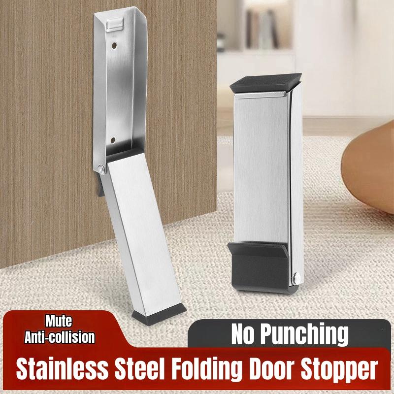 2025 New Safety Door Stopper Metal Gate Blocker Windproof Gate Blocker Anti-collision Door Gap Blocker Mute Folding Door Blocker