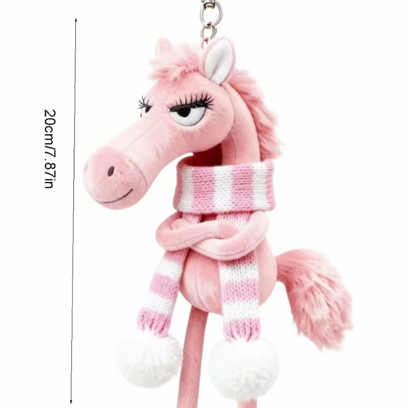 2026New Plush Doll New Year'S Mascot Of The Year Of The Horse Plush Pony Toy Backpack Hanging Accessories Cartoon Horse Keychain