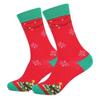 Ladies Autumn Winter Santa Elk Christmas Mid Tube Cotton Socks