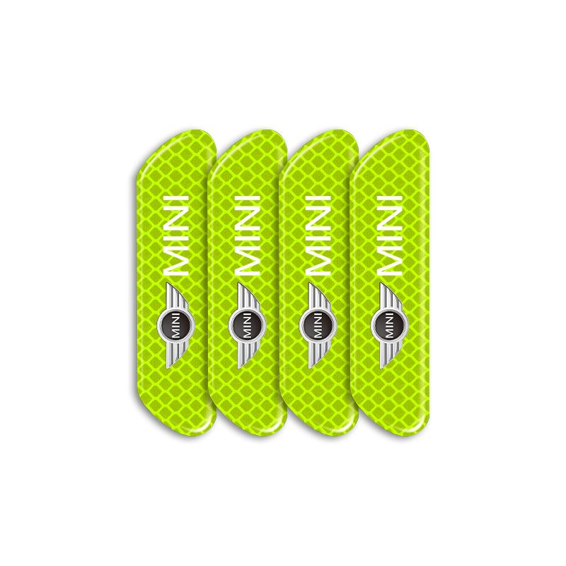 

4 шт./компл. Светоотражающие наклейки безопасности для автомобиля для BMW Mini Cooper F54 F55 F56 R56 R60 SONE Roadster Clubman Coupe зелёный