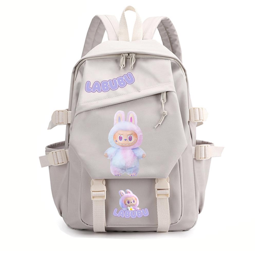 School Bag New Labubu Printed School Bag Primary School Students Junior High School Students Fashion Breathable Casual Backpack CLE