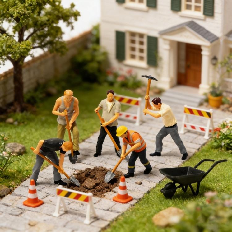 Highly Detailed 1:64 Miniature Construction Team Digging Scene Resin Model Upgrades Great for Collectors & Enthusiasts