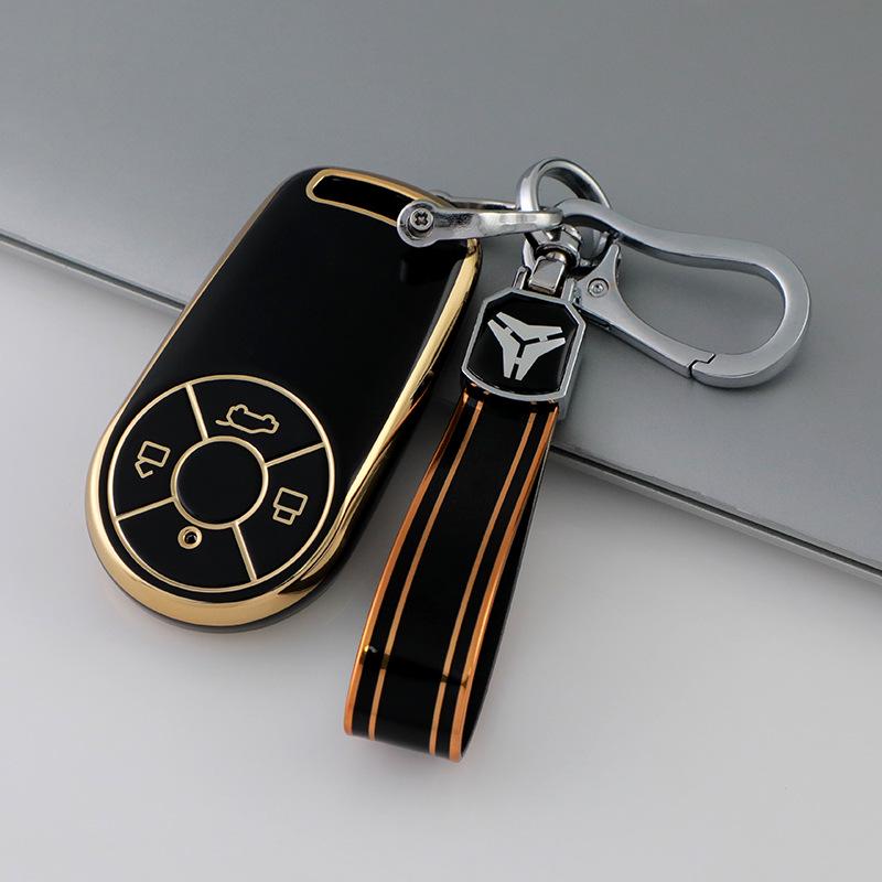 ORA Car Key Case - Suitable for Great Wall Models (Good Cat, Black Cat R2, White Cat R1, Good Cat GT) - New Energy Cars - Women's Shell Buckle Design.