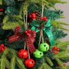 Christmas Bow & Bell Decoration with Hemp Rope and Berries - Tree Ornament