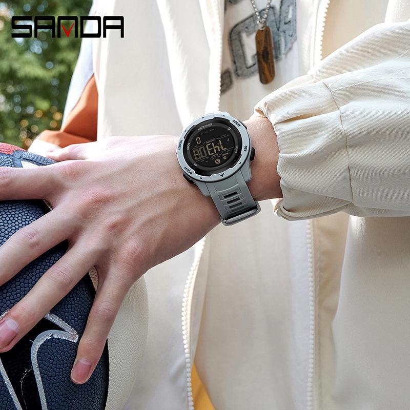 Sanda Multifunction Teen Sports Watch: Calorie Counter, Single Display, Pedometer, Waterproof.