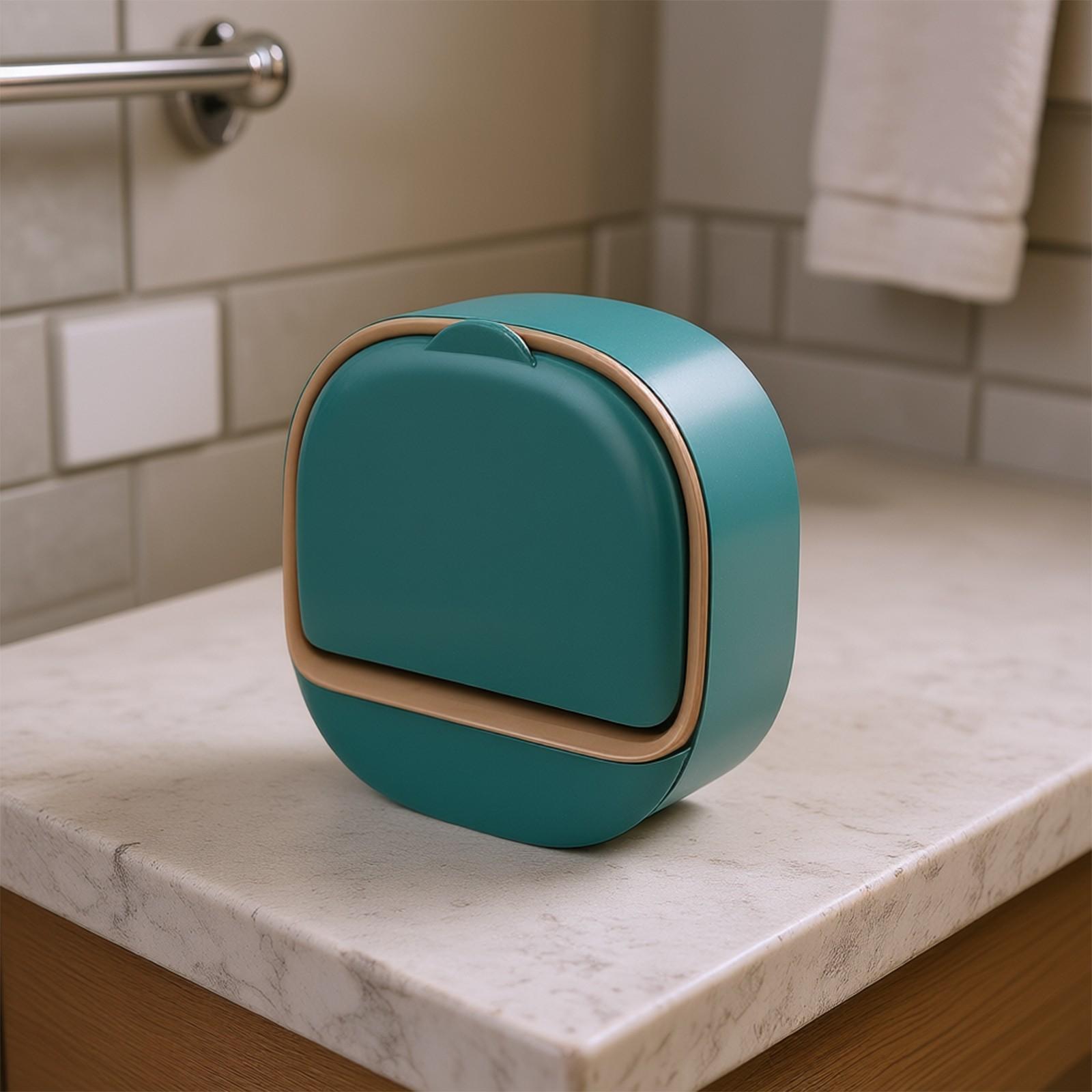 Built-in Drainage System Soap Holder Wall-mounted Soap Box Cover For Soap Holder темно-зеленого