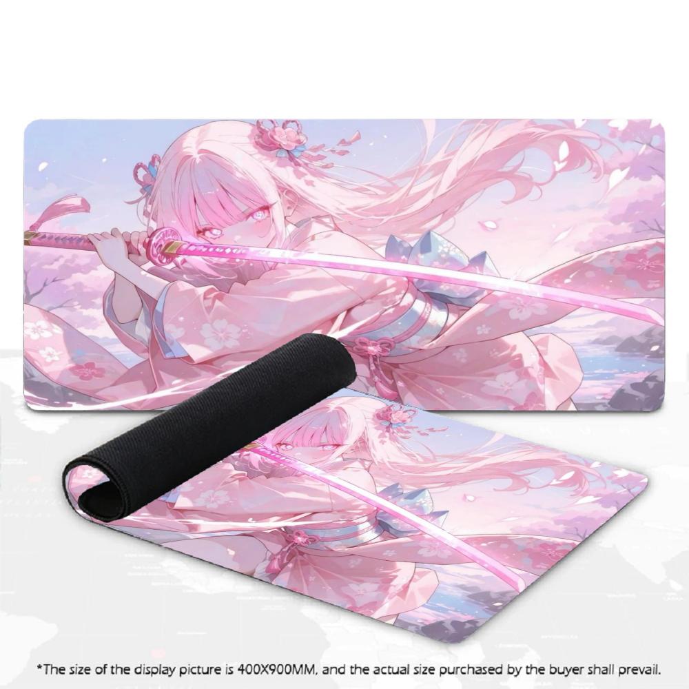 XXL Large Anime Girl Mousepad Cool Manga Character Mousepads Keyboard Mat Deskpad Non-Slip Rubber Mouse Mat For Pc Game Gamer