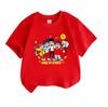 Kids Boys Girls Casual Short Sleeve O-Neck 100% Cotton T-Shirt Cute Cartoon Friends Group Print Soft Breathable Summer Tops for Children Daily Wear Bi