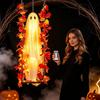 3.94ft Swinging Light Up Ghost Outdoor Yard Decoration Hanging Spooky Prop Tree Porch Garden Halloween Animated Party Supplies