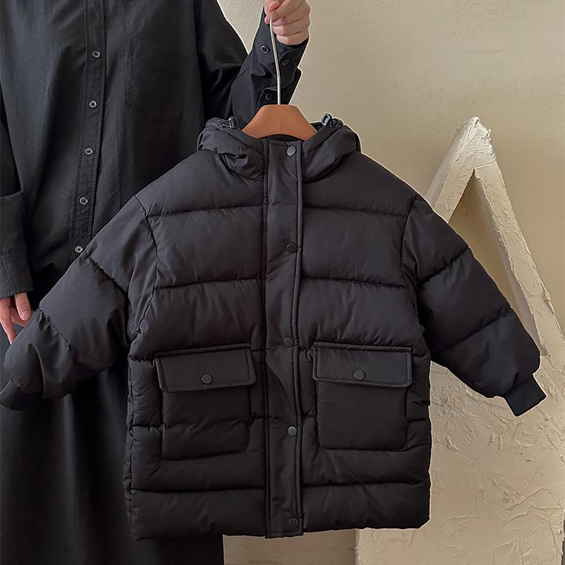 Kinder Winter 2025 Mittellanger Daunenmantel - Dicke, warme Baumwolljacke für Jungen und Mädchen