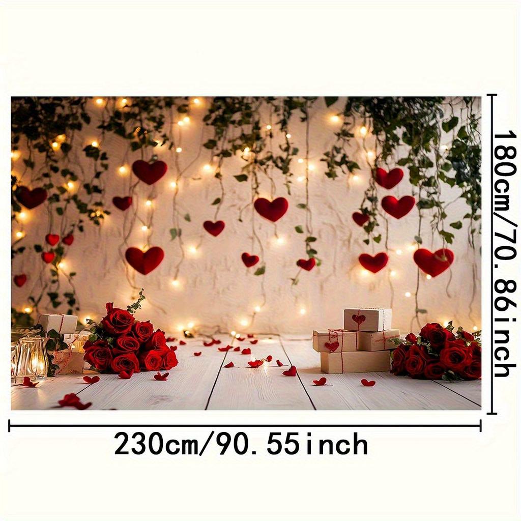 1 piece of 2D flat background cloth, "Romantic Valentine's Day Background Cloth: Lighting up Love Elements