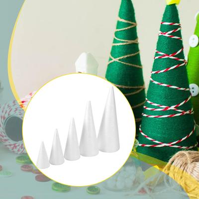 5Pcs Craft Foam Cones Crafting Supplies Christmas Tree Versatile for Birthday Table