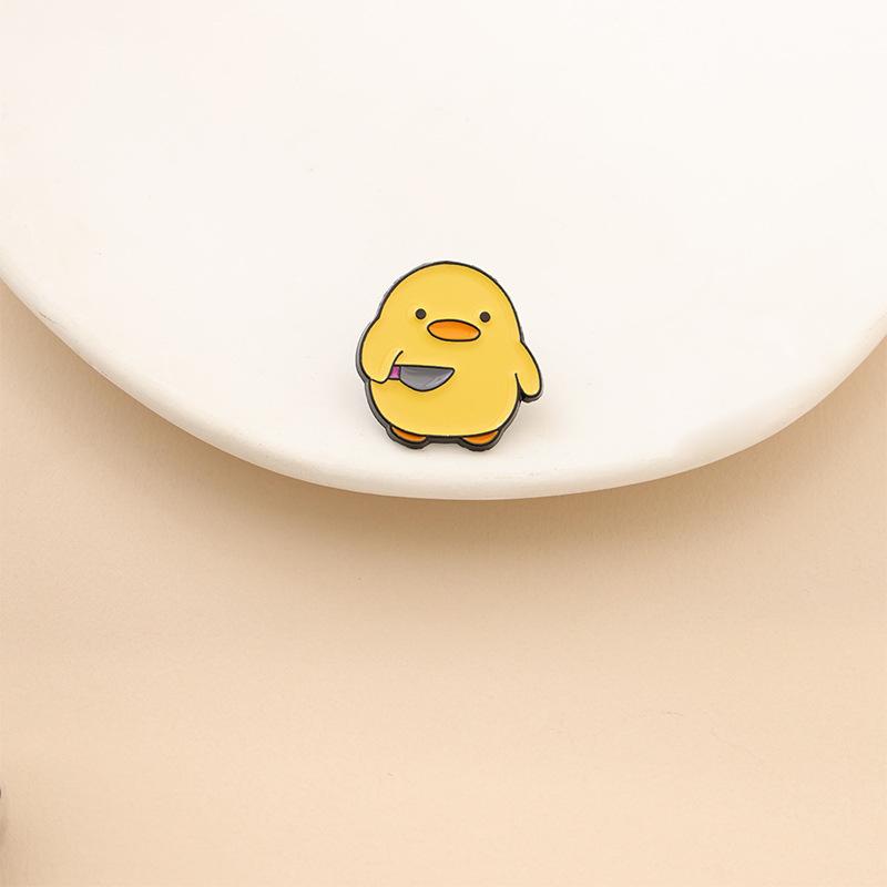 Adorable Yellow Chick & Penguin Enamel Pin - Cute Animal Alloy Brooch for Clothing, Backpacks, and Hats One Size