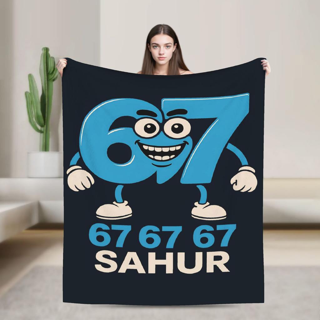 67 Six Seven Meme Super Warm Blankets  Girls Boys Plush Throw Blanket Comfortable Couch Bed Flannel Bedspread Sofa Bed Cover