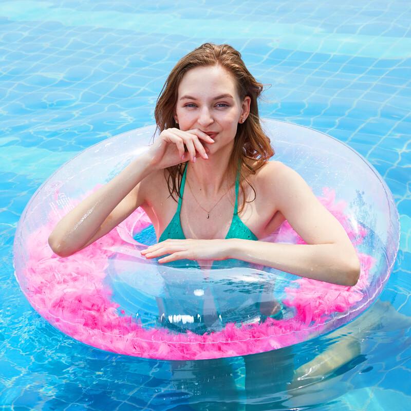 

Transparent Feather Inflatable Swim Ring
