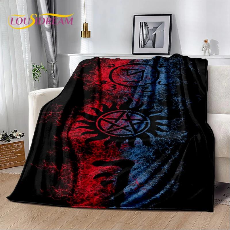 3D SPN Supernatural Zeichen Dean Sam Decke, Weiche Überwurfdecke für Zuhause Schlafzimmer Bett Sofa Picknick Reise Büro Abdeckung Kindergeschenk