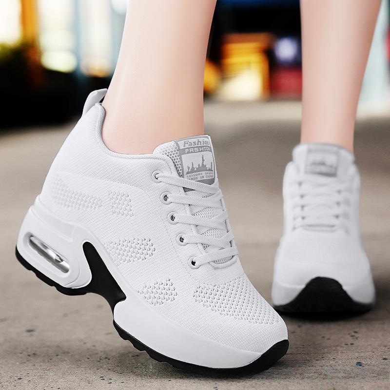 Inner Height-increasing Women's Sports Shoes New Mesh Breathable Little White Shoes Platform Shoes